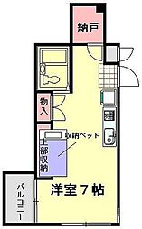 シェトワ桶川 ワンルームの間取図画像