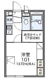 レオパレスファームオイカワ 1Kの間取図画像