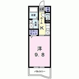 ピカソル 1Kの間取図画像
