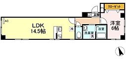 コージーハラ 1LDKの間取図画像