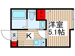 FERIO千住緑町 1Kの間取図画像