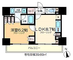 パークアクシス東陽町・親水公園 1LDKの間取図画像