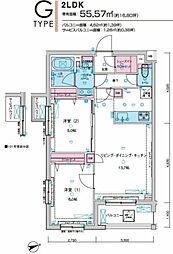 ジェノヴィア板橋東山町スカイガーデン 2LDKの間取図画像