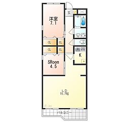 ガーデナル伏見ハイツ 2LDKの間取図画像