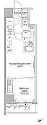 ザ・パークハビオ日本橋茅場町 1LDKの間取図画像