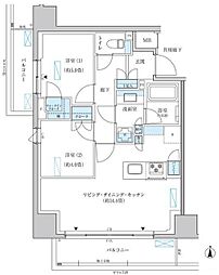 パークアクシス池袋イースト 2LDKの間取図画像