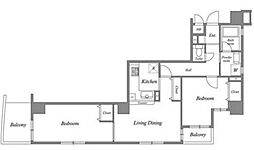 オーパスホームズ白山 5階2LDKの間取り