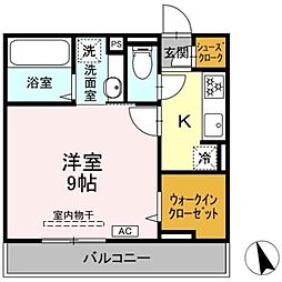 ソレイユ 1Kの間取図画像