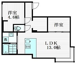 trias185 4階2LDKの間取り