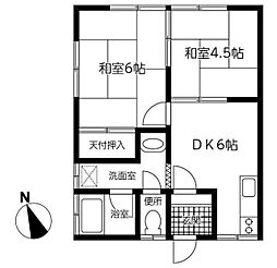 ハイツヴィレッヂ 2DKの間取図画像