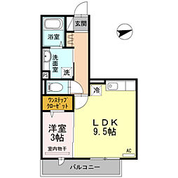 グレイス北花田 1LDKの間取図画像