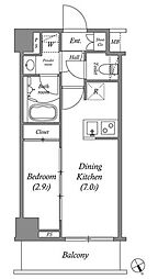 ARKMARK水天宮前2 1DKの間取図画像