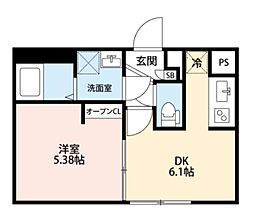 文京区大塚2丁目マンション 1DKの間取図画像