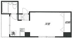 グレイス戸塚 1階ワンルームの間取り