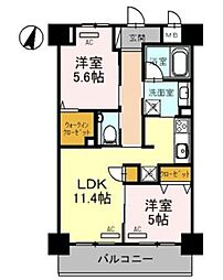ソレイユ上落合 2LDKの間取図画像