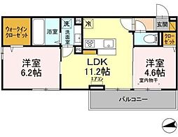 コンフォート松戸 2LDKの間取図画像