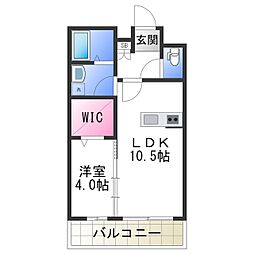 Cozy岸里2 1LDKの間取図画像