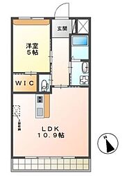 ジングレース 1LDKの間取図画像