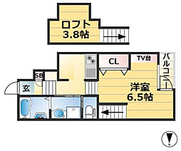 あんしん+宮川町 ワンルームの間取図画像