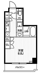 エヌステージ板橋本町アジールコート 1Kの間取図画像