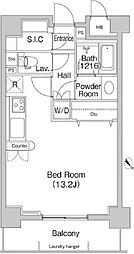 コンフォリア代々木上原 2階ワンルームの間取り