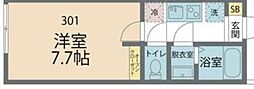 小田急小田原線 小田急相模原駅 徒歩9分の賃貸アパート 2階1Kの間取り