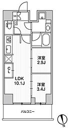 リテラス南千住サウス 2LDKの間取図画像