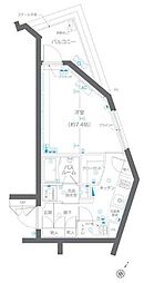 ZOOM碑文谷 3階1Kの間取り