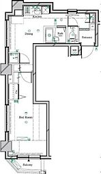 JR埼京線 板橋駅 徒歩5分の賃貸マンション 7階1DKの間取り