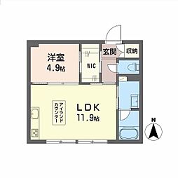 シャーメゾン 神田ガーデン 1LDKの間取図画像
