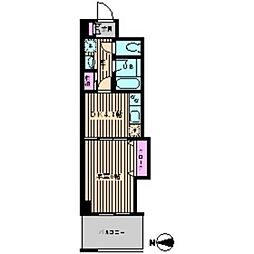 Atoll-K 6階1Kの間取り