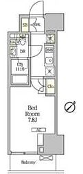 ラティエラ武蔵小山レジデンス 1Kの間取図画像