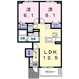 ザオバーレイ2 2LDKの間取図画像