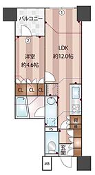 パークホームズ日本橋橘町 1LDKの間取図画像
