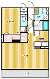 Pamir大成 1LDKの間取図画像