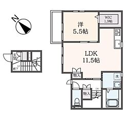コミナミメゾンのの 1LDKの間取図画像