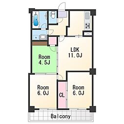 ヤマイチプラザクロダ 3LDKの間取図画像