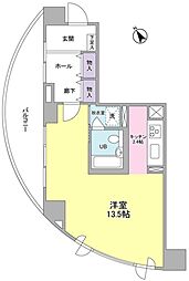UR都市機構アーバンライフ月島駅前イースト ワンルームの間取図画像