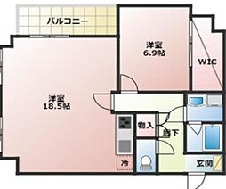 アズ三宿レジデンス 1LDKの間取図画像