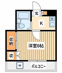ベルトピア小田急相模原 1Kの間取図画像