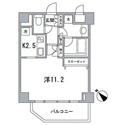 ダイナシティ文京根津 1Kの間取図画像