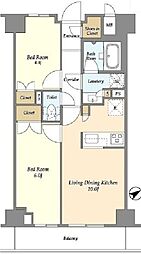 市谷台町坂フロント 7階2LDKの間取り