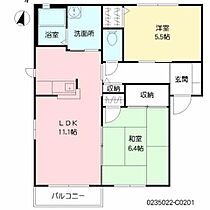 アムール　III棟 C0201 ｜ 福岡県鞍手郡小竹町大字赤地876-1（賃貸アパート2LDK・2階・54.81㎡） その2