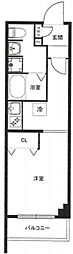 CREALpremier目黒 1階ワンルームの間取り