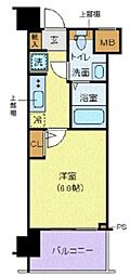 都営浅草線 高輪台駅 徒歩2分の賃貸マンション 3階1Kの間取り
