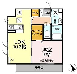 グリーンゲート 1LDKの間取図画像