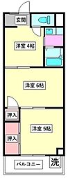 ニューローレルマンションニューローレルビル 3Kの間取図画像