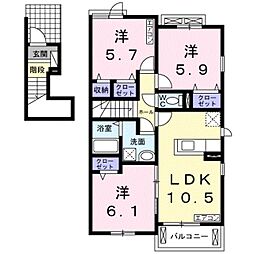 アルコバレーノD 3LDKの間取図画像