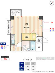 エムグロリアハイム ワンルームの間取図画像