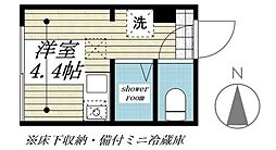 グラード氷川台II 1階ワンルームの間取り